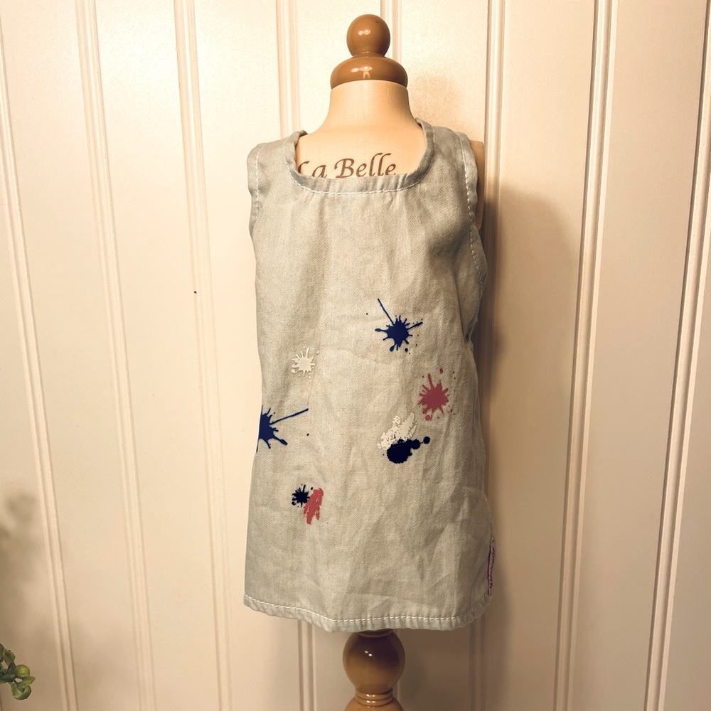 American Girl - Grey Paint Splatter Smock Apron (Rare)